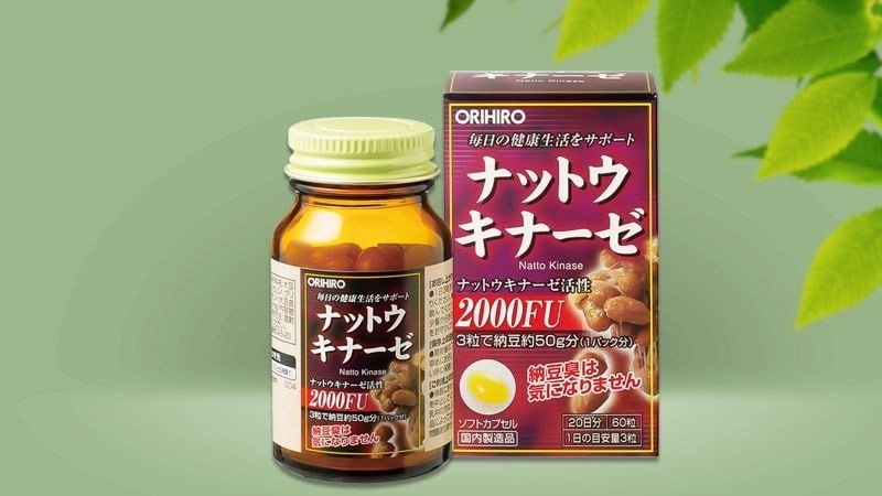 Viên uống hỗ trợ điều trị tai biến Orihiro Nattokinase 2000FU 60 viên.