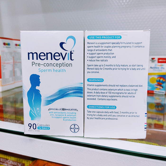 Viên uống Menevit Pre-conception Sperm Health Hộp 90 viên | Nhà Thuốc Long  Châu